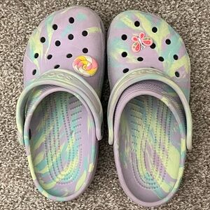 CROCS Kids Lavender and Lime Sandals